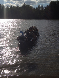 Winners´ church boat before the race.