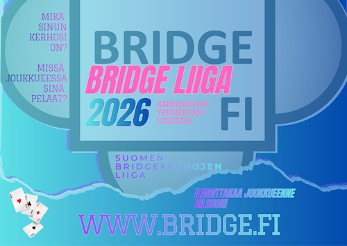 Bridgeliigaa pelataan taas 24.-25.10.